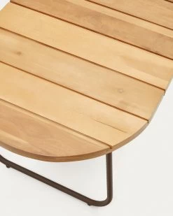 Salguer Outdoor Coffee Table In Solid Acacia & Brown Steel Ã 100 X 50 Cm FSC 100% | Kave Home -Quality Furniture Store J0100005MM43 1D01