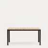 Bona Aluminium And Solid Teak Table 100% Outdoor Suitable With Black Finish 160 X 90 Cm | Kave Home -Quality Furniture Store J0100027MM46 1V01
