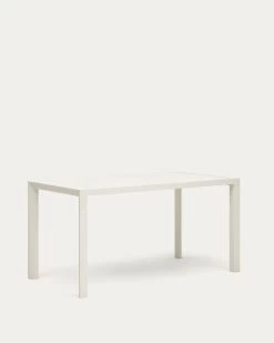 Culip Aluminium Outdoor Table In Powder Coated White Finish 150 X 77 Cm | Kave Home -Quality Furniture Store J0100039NN05 1V02
