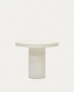 Aiguablava Round Table In White Cement Ã 90 Cm | Kave Home