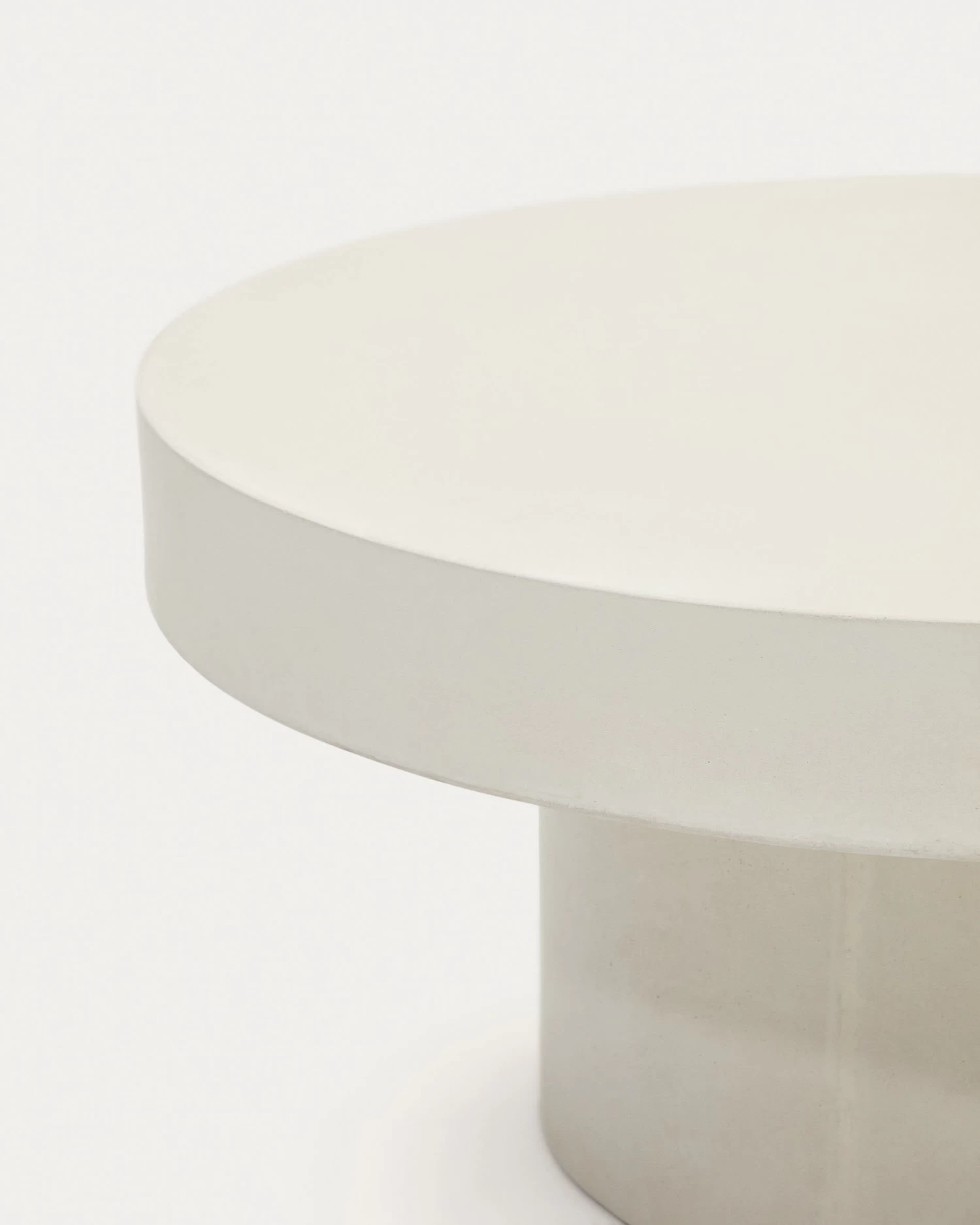 Aiguablava Round Coffee Table In White Cement, Ø 90 Cm 5 Aiguablava Round Coffee Table In White Cement, Ø 90 Cm - Image 3