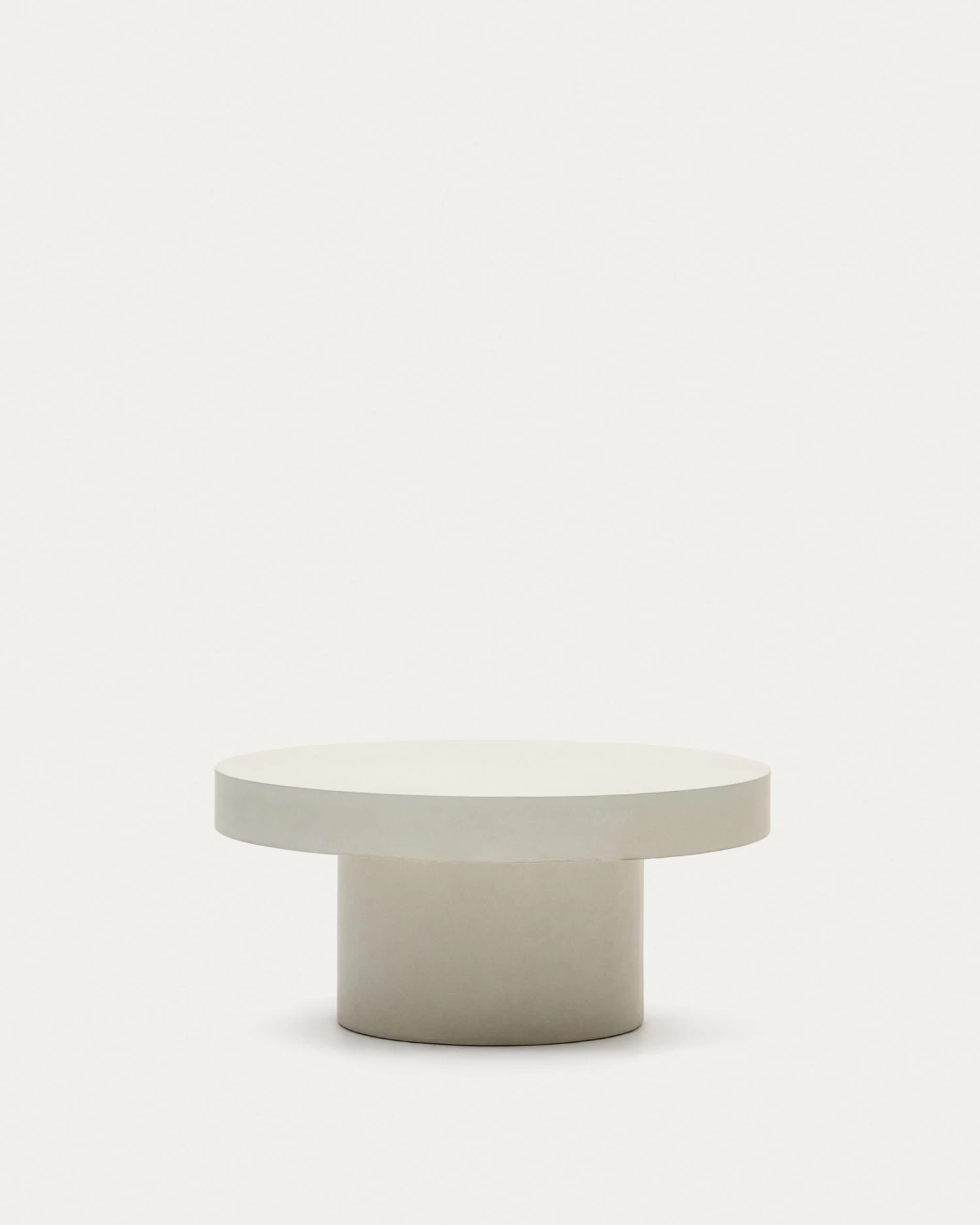 Aiguablava Round Coffee Table In White Cement, Ø 90 Cm 3 Aiguablava Round Coffee Table In White Cement, Ø 90 Cm