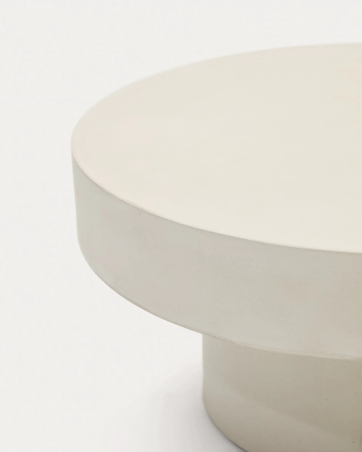 Aiguablava Round Coffee Table In White Cement, Ø 66 Cm 5 Aiguablava Round Coffee Table In White Cement, Ø 66 Cm - Image 3