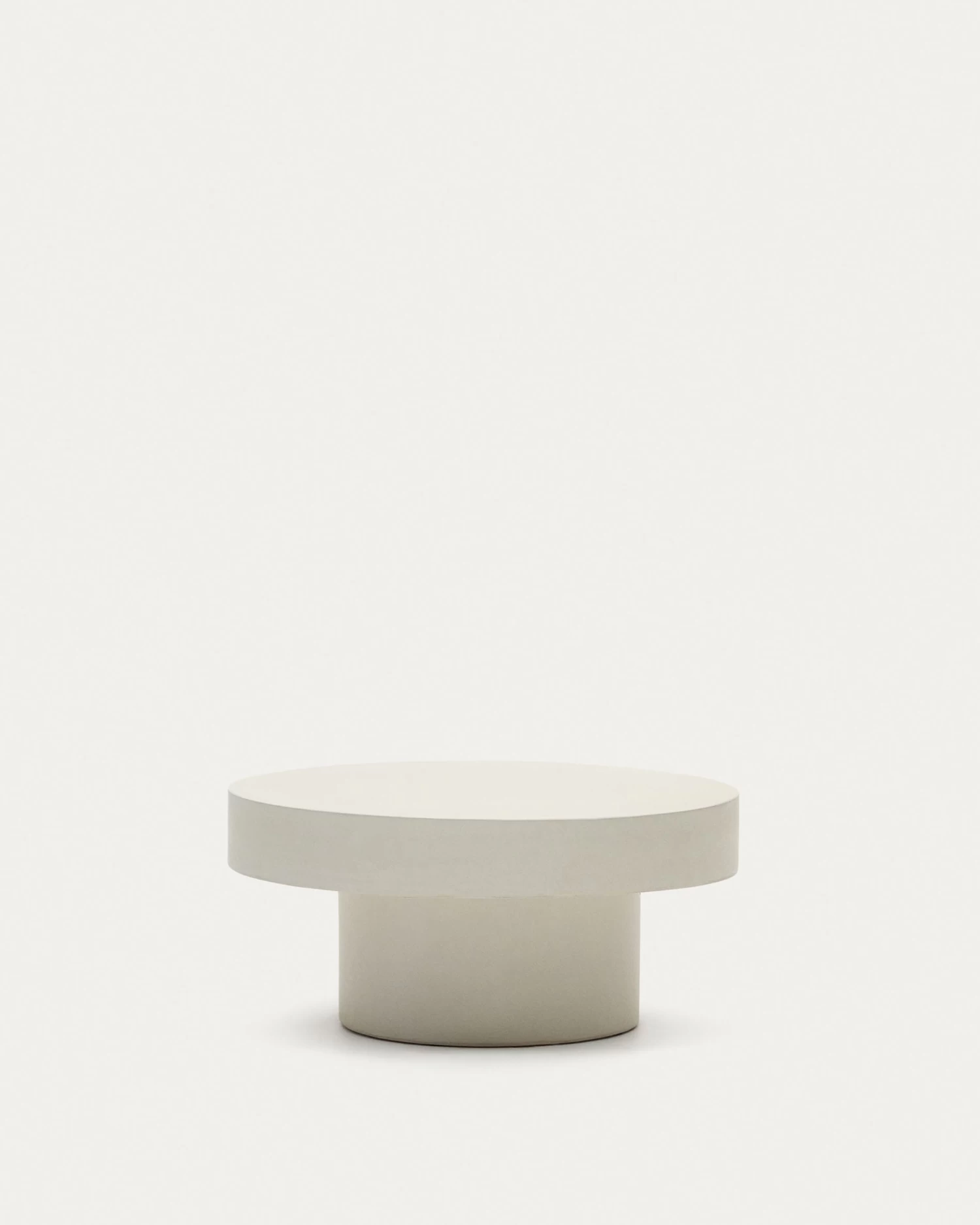 Aiguablava Round Coffee Table In White Cement, Ø 66 Cm 3 Aiguablava Round Coffee Table In White Cement, Ø 66 Cm