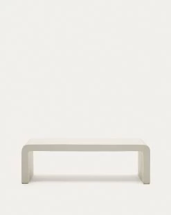 Aiguablava Coffee Table In White Cement 135 X 65 Cm | Kave Home