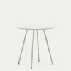 Montjoi Round Outdoor Table In Steel With A White Finish Ã 70 Cm | Kave Home -Quality Furniture Store J0400004NN05 1V01