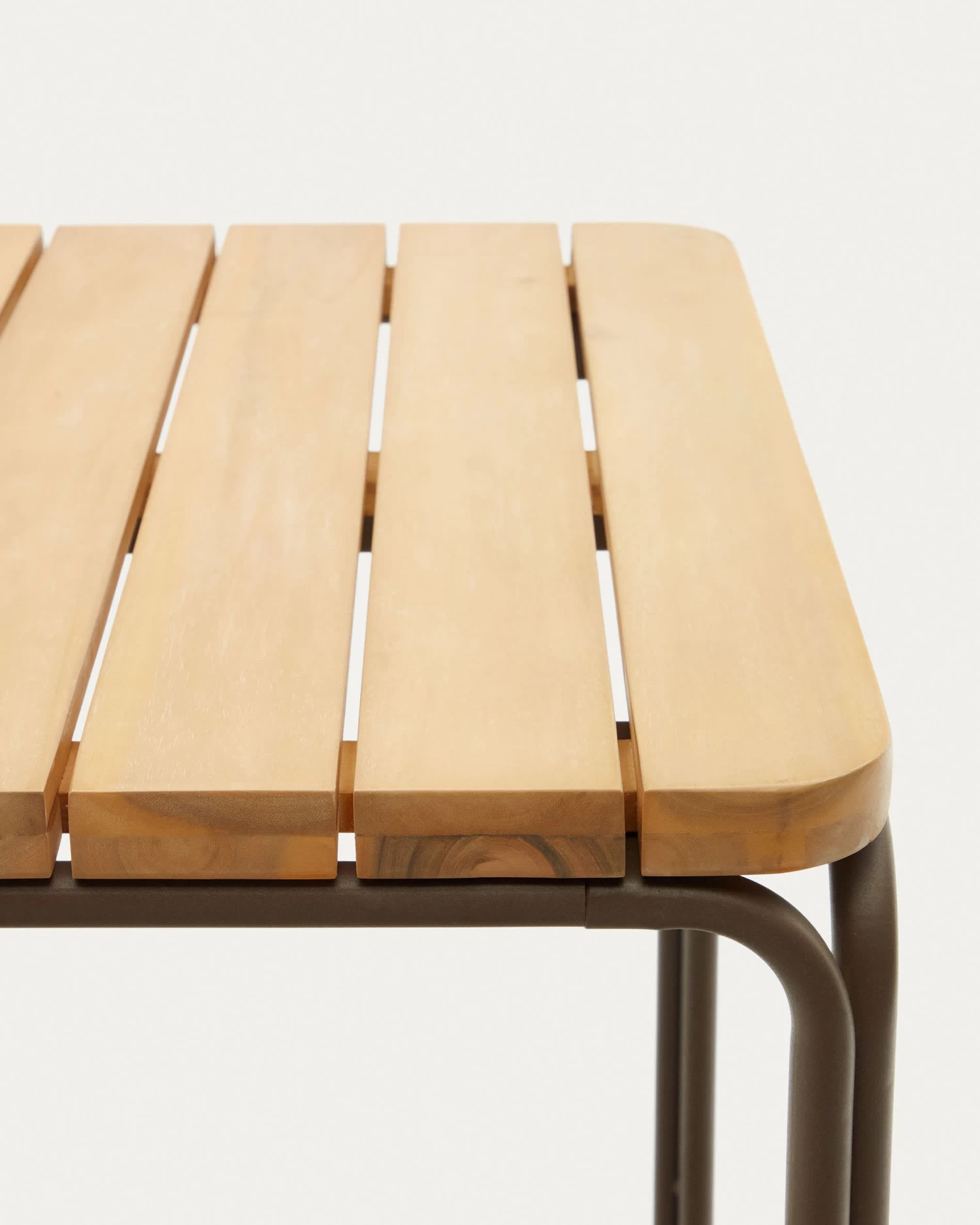 Salguer Solid Acacia & Brown Steel Bar Table Outdoor Suitable 140 X 70 Cm FSC 100% | Kave Home 8 Salguer Solid Acacia & Brown Steel Bar Table Outdoor Suitable 140 X 70 Cm FSC 100% | Kave Home - Image 6