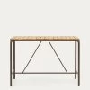 Salguer Solid Acacia & Brown Steel Bar Table Outdoor Suitable 140 X 70 Cm FSC 100% | Kave Home