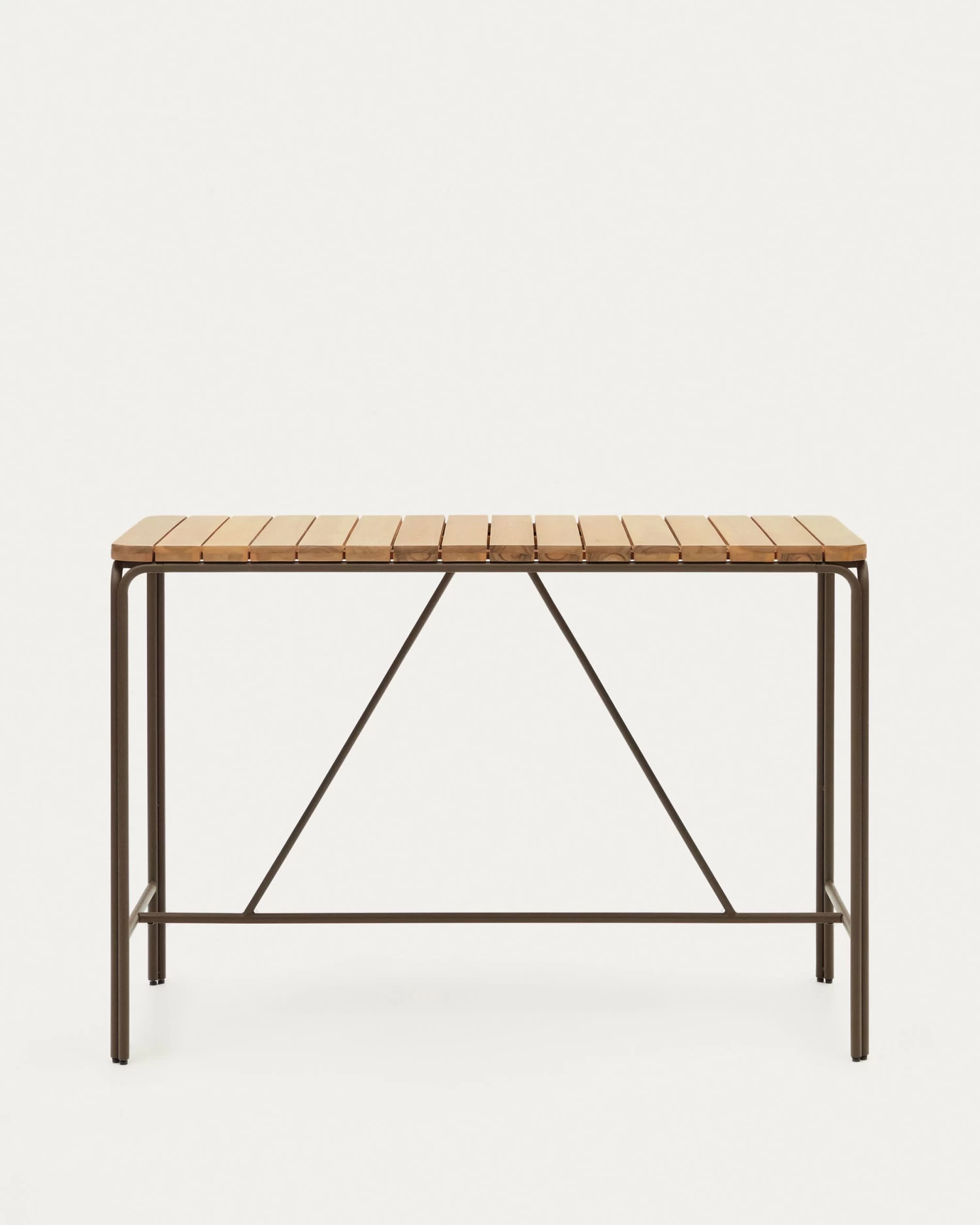 Salguer Solid Acacia & Brown Steel Bar Table Outdoor Suitable 140 X 70 Cm FSC 100% | Kave Home 3 Salguer Solid Acacia & Brown Steel Bar Table Outdoor Suitable 140 X 70 Cm FSC 100% | Kave Home