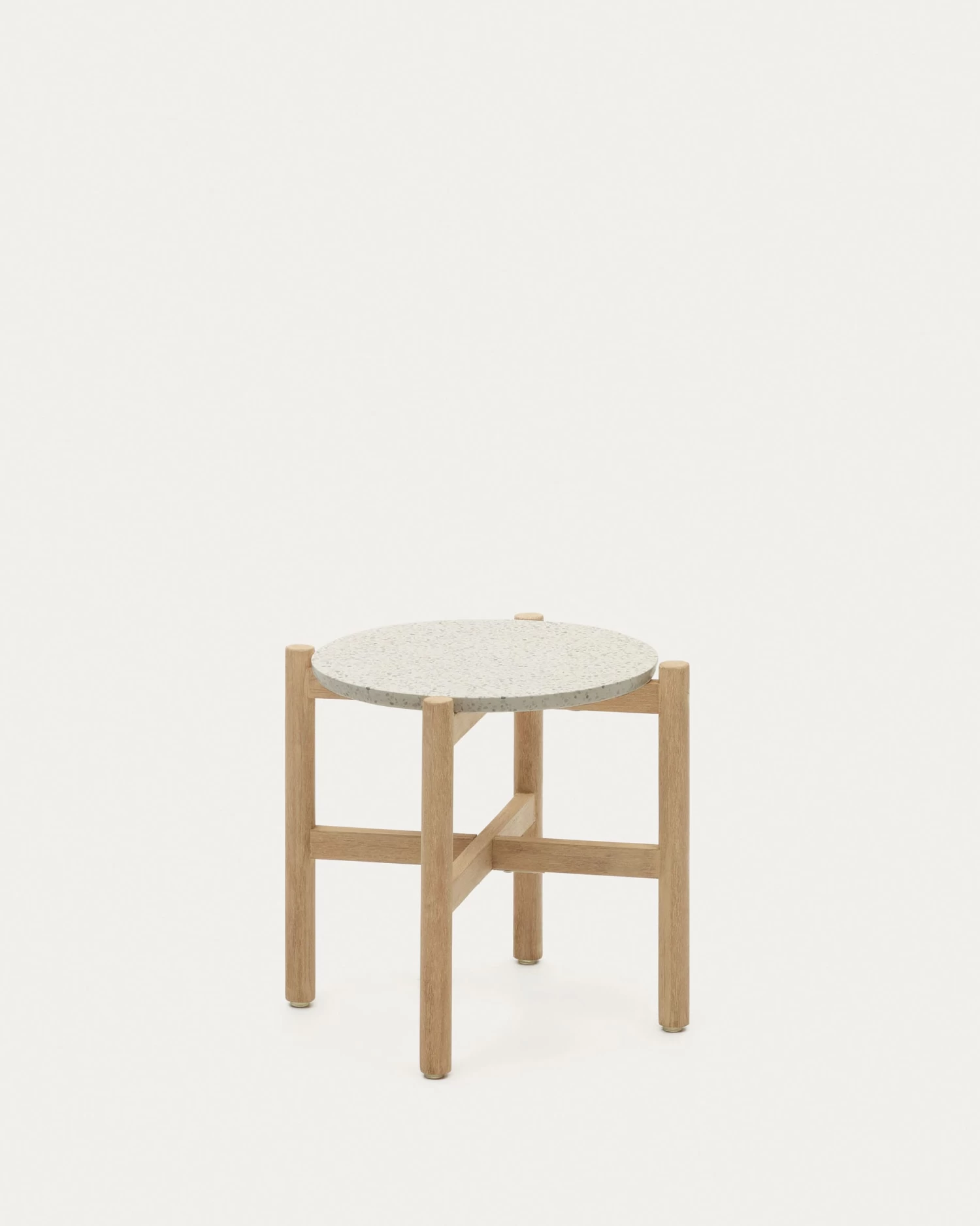 Pola Cement And Solid Eucalyptus Wood Side Table à 50 Cm FSC | Kave Home 3 Pola Cement And Solid Eucalyptus Wood Side Table à 50 Cm FSC | Kave Home