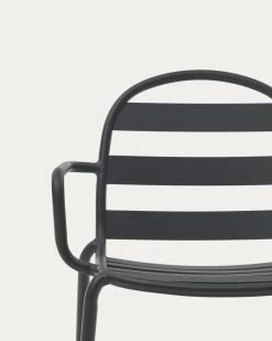 Joncols Stackable Outdoor Aluminium Chair With A Powder Coated Grey Finish | Kave Home -Quality Furniture Store J0600004NN02 1D01