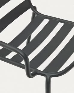 Joncols Stackable Outdoor Aluminium Chair With A Powder Coated Grey Finish | Kave Home -Quality Furniture Store J0600004NN02 1D02