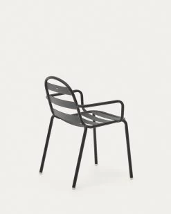 Joncols Stackable Outdoor Aluminium Chair With A Powder Coated Grey Finish | Kave Home -Quality Furniture Store J0600004NN02 1V03