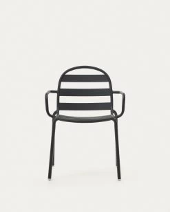 Joncols Stackable Outdoor Aluminium Chair With A Powder Coated Grey Finish | Kave Home -Quality Furniture Store J0600004NN02 1V04