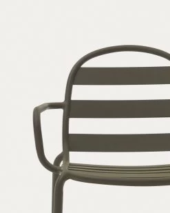 Joncols Stackable Outdoor Aluminium Chair With A Powder Coated Green Finish | Kave Home -Quality Furniture Store J0600004NN19 1D01