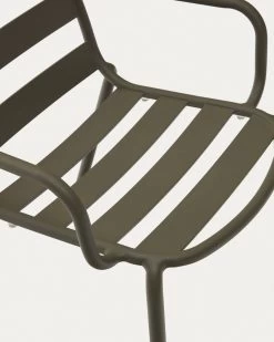 Joncols Stackable Outdoor Aluminium Chair With A Powder Coated Green Finish | Kave Home -Quality Furniture Store J0600004NN19 1D02