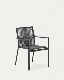 Culip Aluminium And Cord Stackable Outdoor Chair In Grey | Kave Home