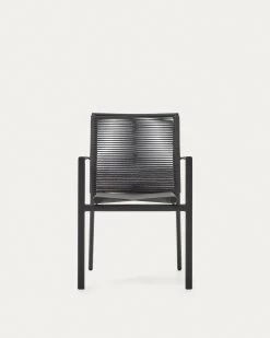 Culip Aluminium And Cord Stackable Outdoor Chair In Grey | Kave Home -Quality Furniture Store J0600019NN02 1V04