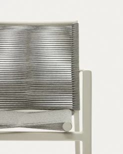 Culip Aluminium And Cord Stackable Outdoor Chair In White | Kave Home -Quality Furniture Store J0600019NN03 1D01