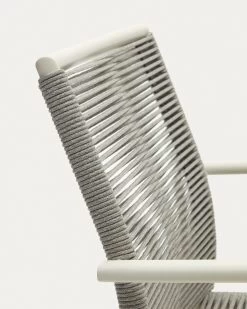 Culip Aluminium And Cord Stackable Outdoor Chair In White | Kave Home -Quality Furniture Store J0600019NN03 1D03