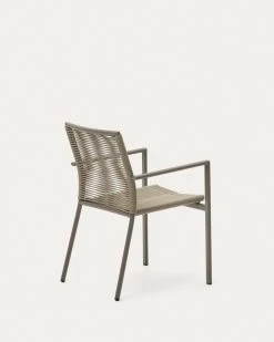 Culip Aluminium And Cord Stackable Outdoor Chair In Brown | Kave Home -Quality Furniture Store J0600019NN12 1V03