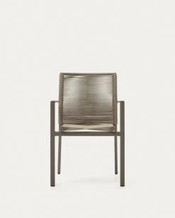 Culip Aluminium And Cord Stackable Outdoor Chair In Brown | Kave Home -Quality Furniture Store J0600019NN12 1V04