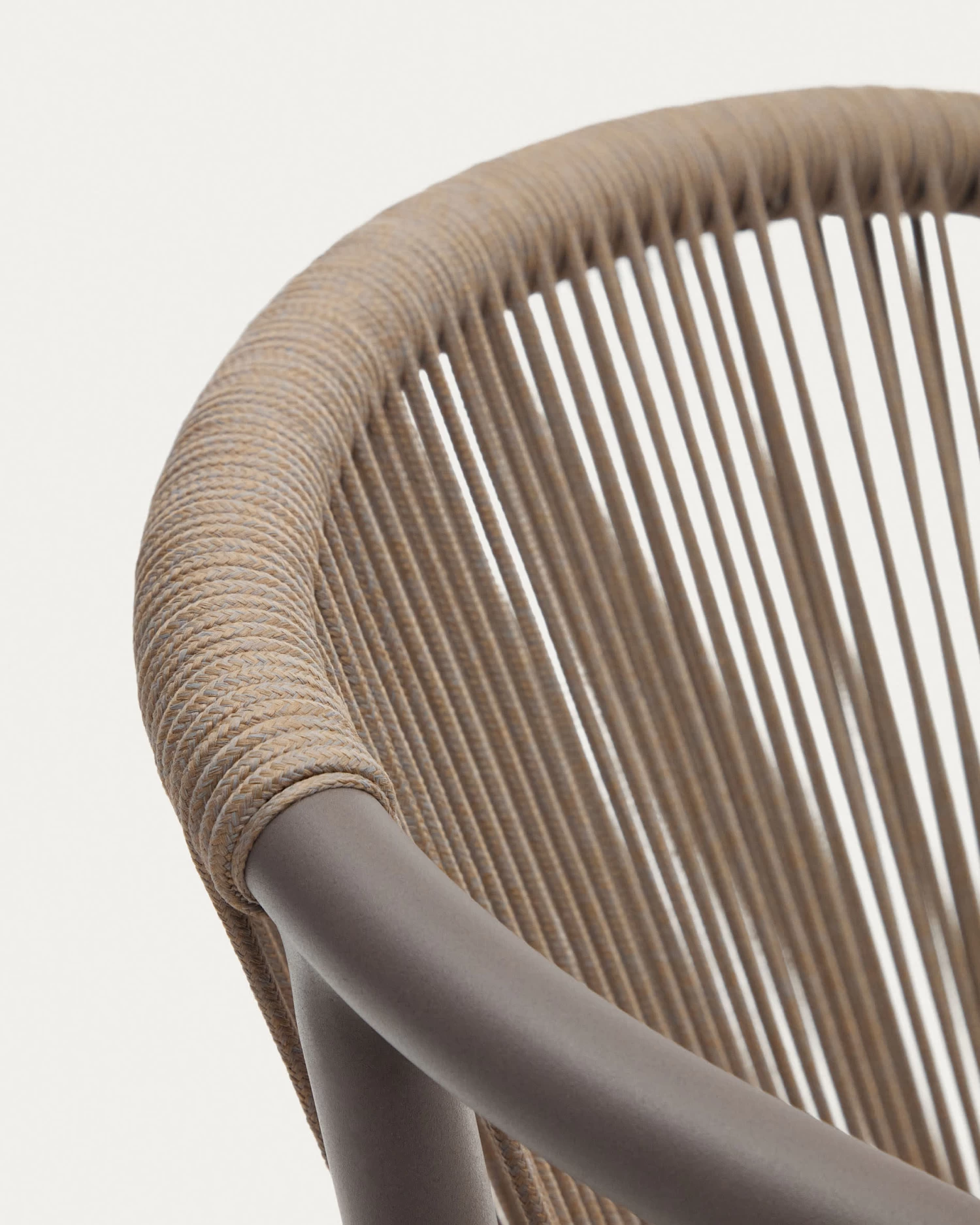 Xelida Stackable Garden Chair In Aluminium And Brown Cord | Kave Home 8 Xelida Stackable Garden Chair In Aluminium And Brown Cord | Kave Home - Image 6