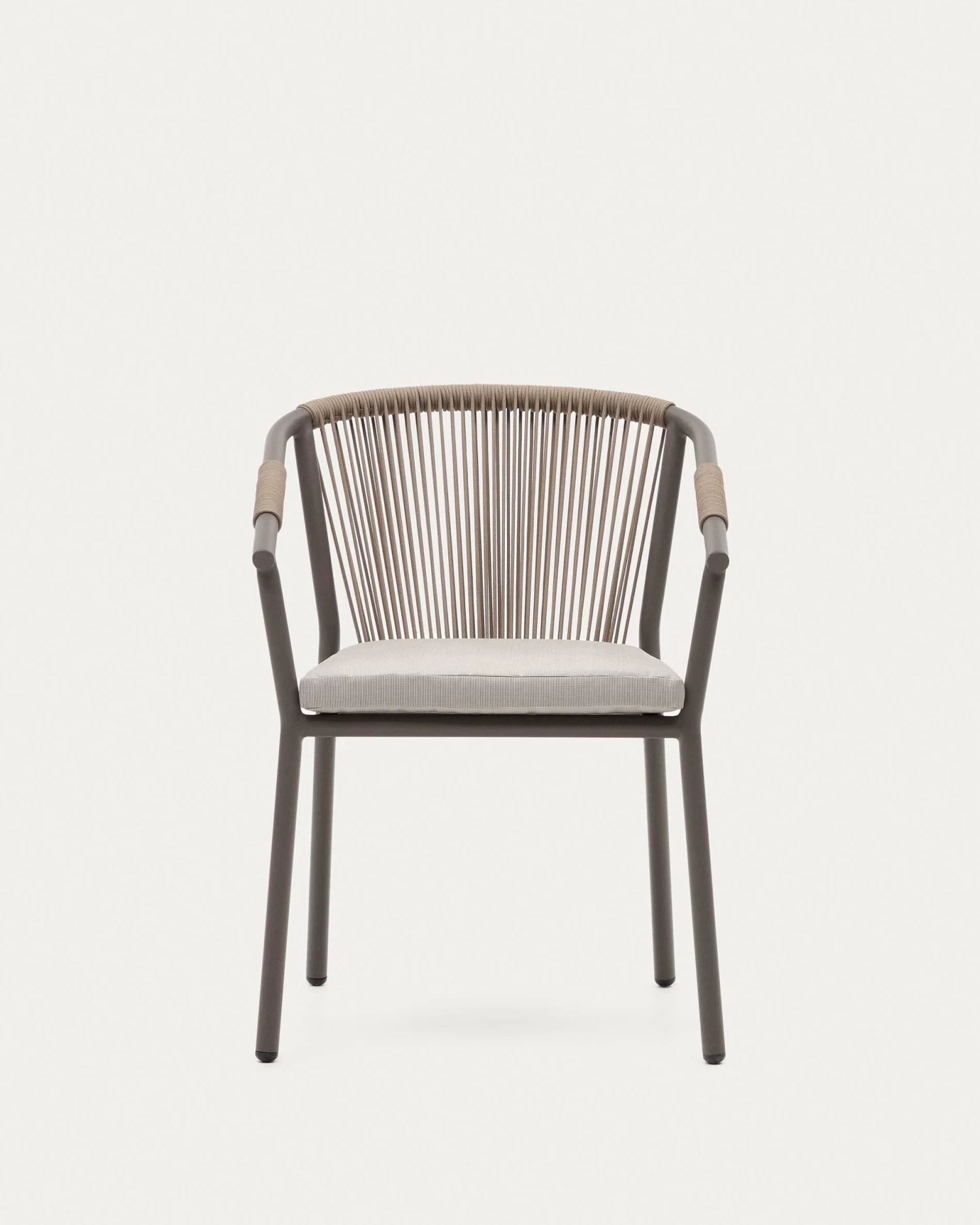 Xelida Stackable Garden Chair In Aluminium And Brown Cord | Kave Home 10 Xelida Stackable Garden Chair In Aluminium And Brown Cord | Kave Home - Image 8