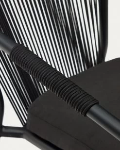 Xelida Stackable Garden Chair In Aluminium And Black Cord | Kave Home 16 Xelida Stackable Garden Chair In Aluminium And Black Cord | Kave Home -Quality Furniture Store J0600034RR15 1D02