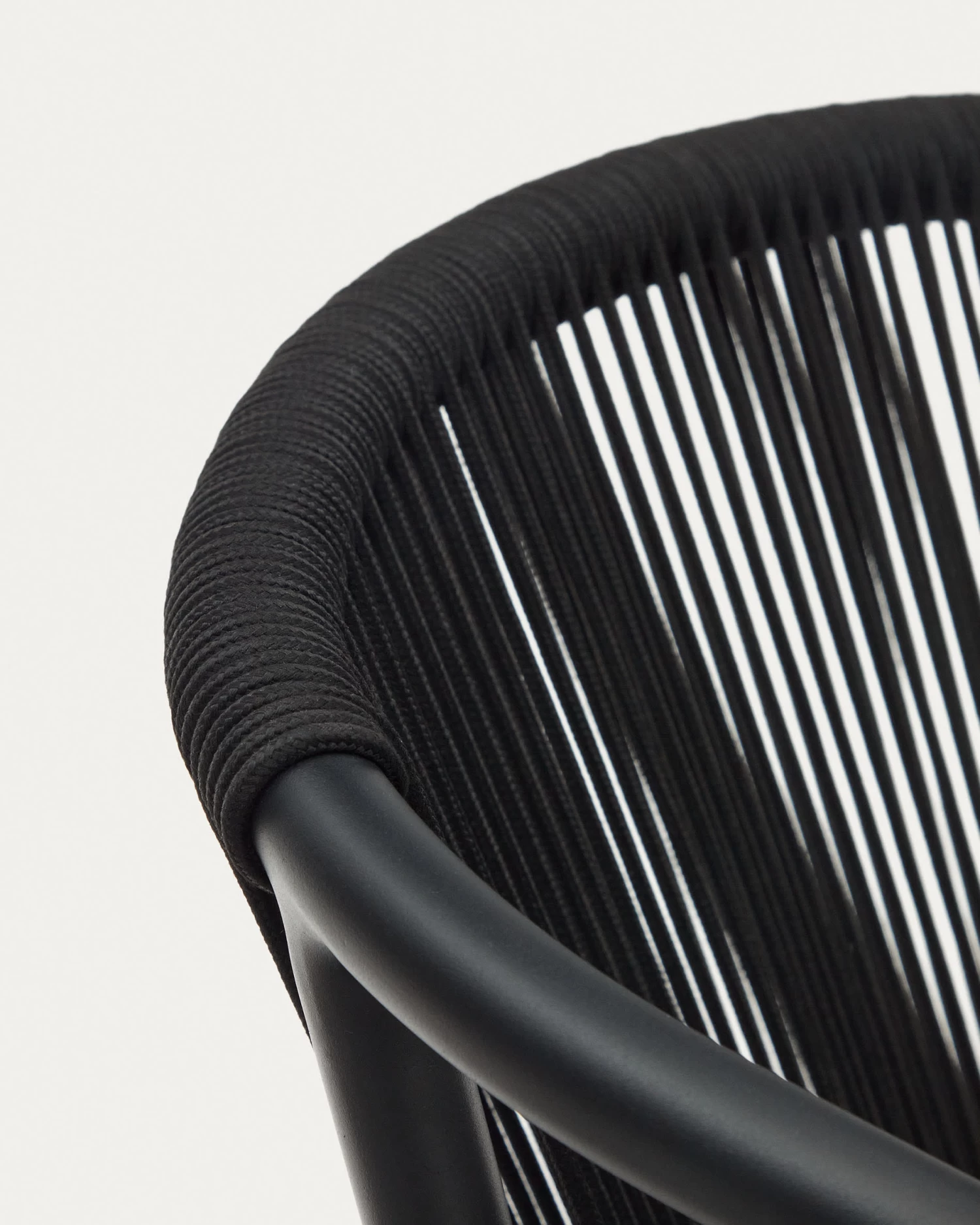 Xelida Stackable Garden Chair In Aluminium And Black Cord | Kave Home 9 Xelida Stackable Garden Chair In Aluminium And Black Cord | Kave Home - Image 7