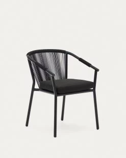 Xelida Stackable Garden Chair In Aluminium And Black Cord | Kave Home