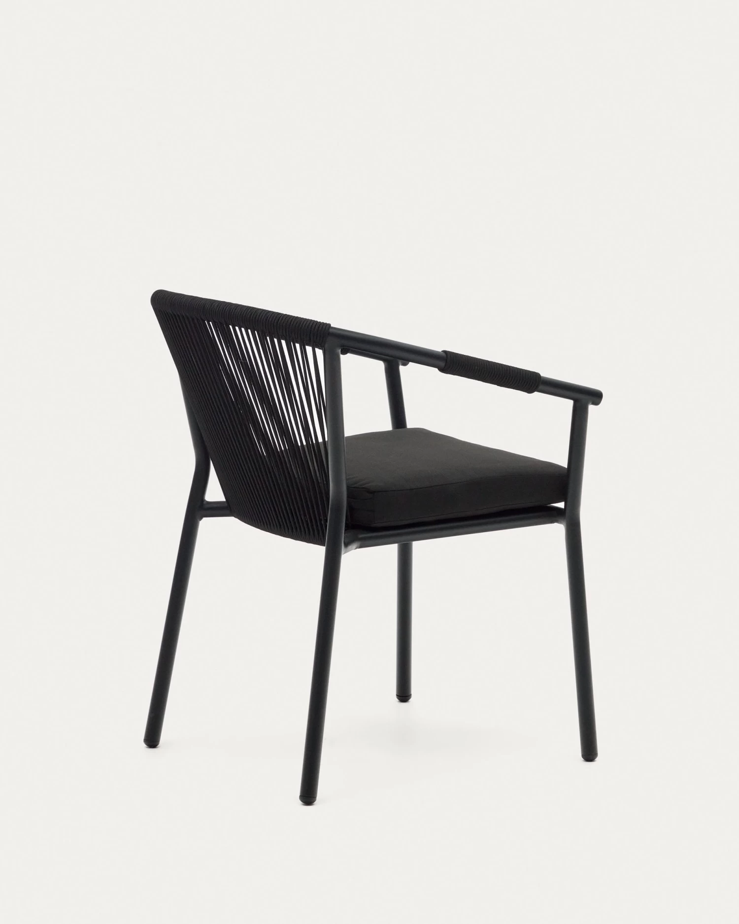 Xelida Stackable Garden Chair In Aluminium And Black Cord | Kave Home 10 Xelida Stackable Garden Chair In Aluminium And Black Cord | Kave Home - Image 8