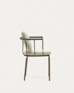 Salguer Stackable Chair In Cord And Steel With A Brown Painted Finish | Kave Home -Quality Furniture Store J0600040RR09 1V02