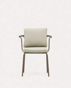 Salguer Stackable Chair In Cord And Steel With A Brown Painted Finish | Kave Home -Quality Furniture Store J0600040RR09 1V04