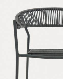 Futadera Stackable Outdoor Chair In Grey Synthetic Cord And Grey Painted Steel | Kave Home 13 Futadera Stackable Outdoor Chair In Grey Synthetic Cord And Grey Painted Steel | Kave Home -Quality Furniture Store J0600043FF02 1D01
