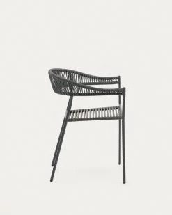 Futadera Stackable Outdoor Chair In Grey Synthetic Cord And Grey Painted Steel | Kave Home 15 Futadera Stackable Outdoor Chair In Grey Synthetic Cord And Grey Painted Steel | Kave Home -Quality Furniture Store J0600043FF02 1V02