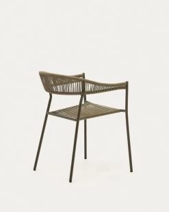Futadera Stackable Outdoor Chair In Green Synthetic Cord And Green Painted Steel 15 Futadera Stackable Outdoor Chair In Green Synthetic Cord And Green Painted Steel -Quality Furniture Store J0600043FF19 1V03