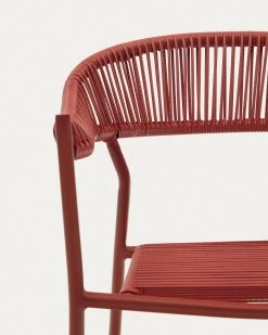 Futadera Stackable Outdoor Chair In Terracotta Synthetic Cord And Terracotta Painted Steel | Kave Home 14 Futadera Stackable Outdoor Chair In Terracotta Synthetic Cord And Terracotta Painted Steel | Kave Home -Quality Furniture Store J0600043FF86 1D01