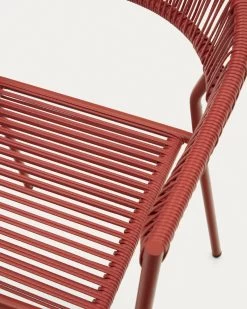 Futadera Stackable Outdoor Chair In Terracotta Synthetic Cord And Terracotta Painted Steel | Kave Home 15 Futadera Stackable Outdoor Chair In Terracotta Synthetic Cord And Terracotta Painted Steel | Kave Home -Quality Furniture Store J0600043FF86 1D02