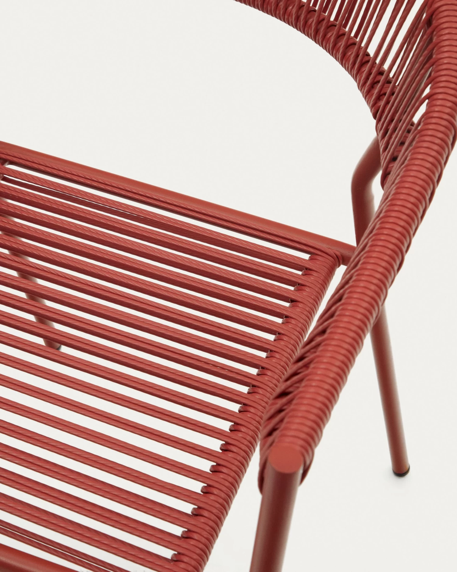 Futadera Stackable Outdoor Chair In Terracotta Synthetic Cord And Terracotta Painted Steel | Kave Home 6 Futadera Stackable Outdoor Chair In Terracotta Synthetic Cord And Terracotta Painted Steel | Kave Home - Image 4