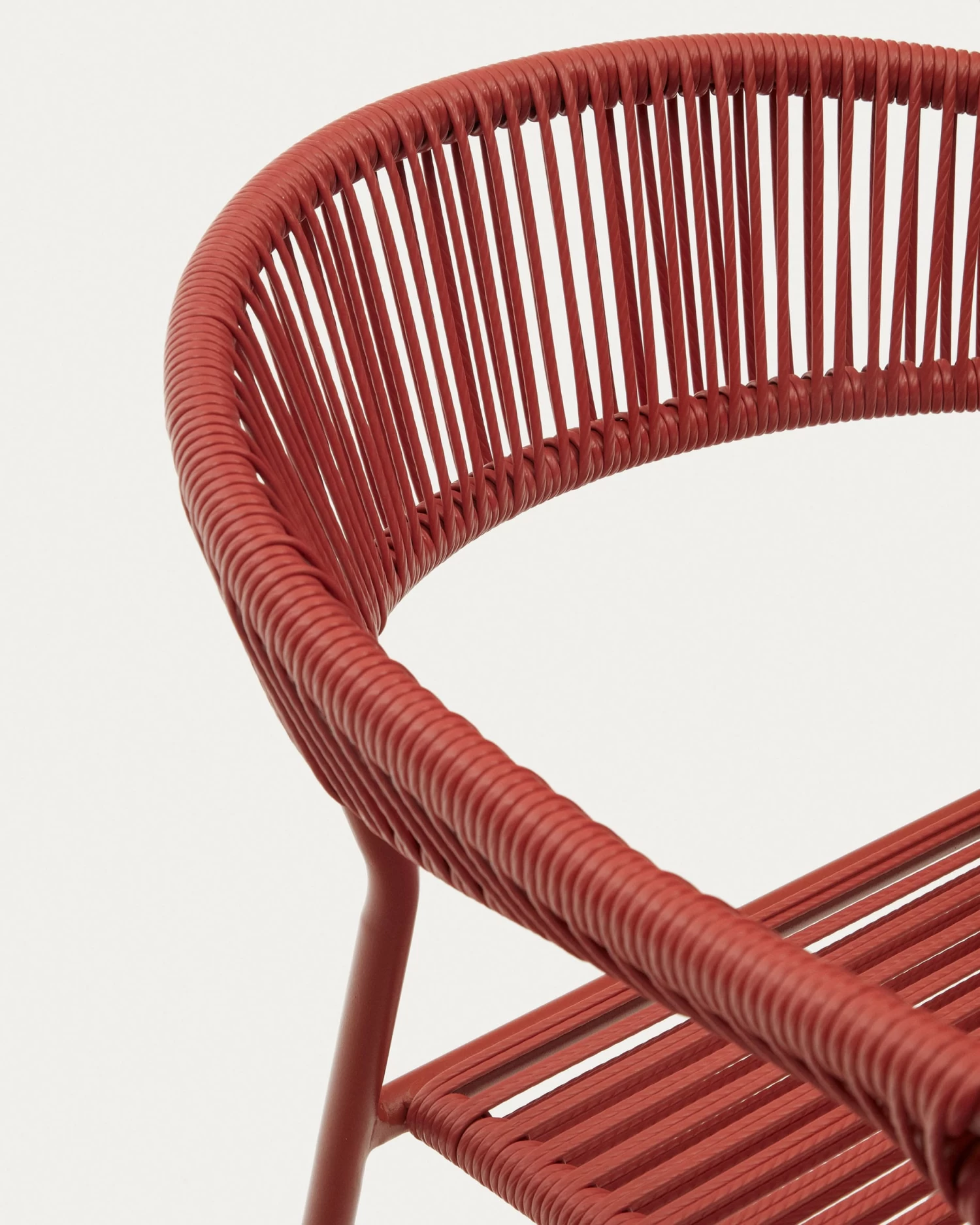 Futadera Stackable Outdoor Chair In Terracotta Synthetic Cord And Terracotta Painted Steel | Kave Home 8 Futadera Stackable Outdoor Chair In Terracotta Synthetic Cord And Terracotta Painted Steel | Kave Home - Image 6