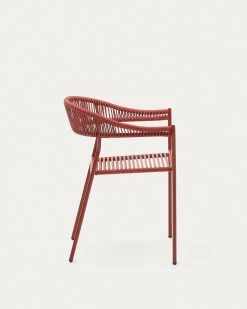 Futadera Stackable Outdoor Chair In Terracotta Synthetic Cord And Terracotta Painted Steel | Kave Home 16 Futadera Stackable Outdoor Chair In Terracotta Synthetic Cord And Terracotta Painted Steel | Kave Home -Quality Furniture Store J0600043FF86 1V02