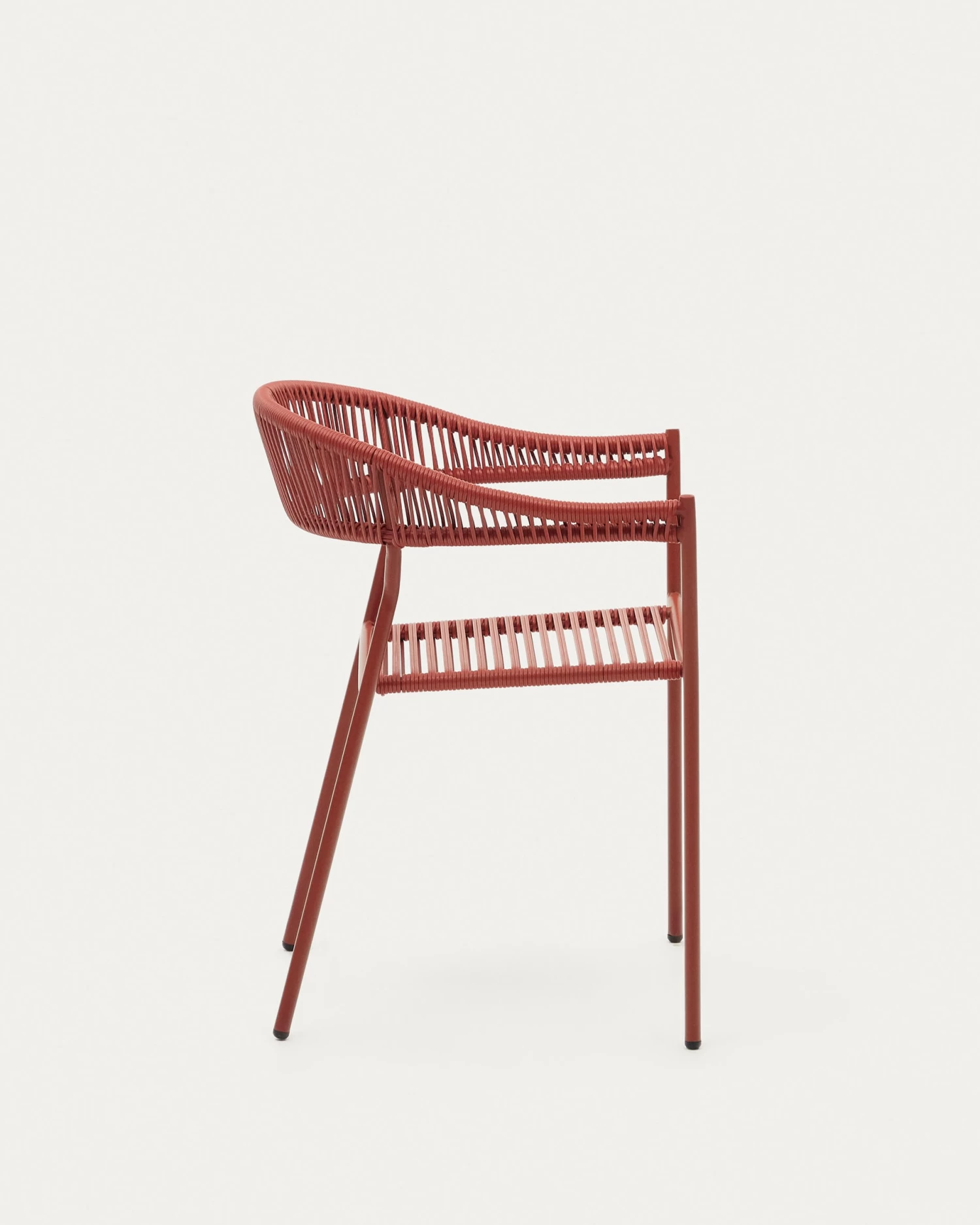 Futadera Stackable Outdoor Chair In Terracotta Synthetic Cord And Terracotta Painted Steel | Kave Home 7 Futadera Stackable Outdoor Chair In Terracotta Synthetic Cord And Terracotta Painted Steel | Kave Home - Image 5