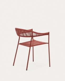 Futadera Stackable Outdoor Chair In Terracotta Synthetic Cord And Terracotta Painted Steel | Kave Home 18 Futadera Stackable Outdoor Chair In Terracotta Synthetic Cord And Terracotta Painted Steel | Kave Home -Quality Furniture Store J0600043FF86 1V03