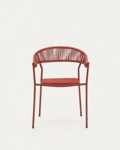 Futadera Stackable Outdoor Chair In Terracotta Synthetic Cord And Terracotta Painted Steel | Kave Home 19 Futadera Stackable Outdoor Chair In Terracotta Synthetic Cord And Terracotta Painted Steel | Kave Home -Quality Furniture Store J0600043FF86 1V04