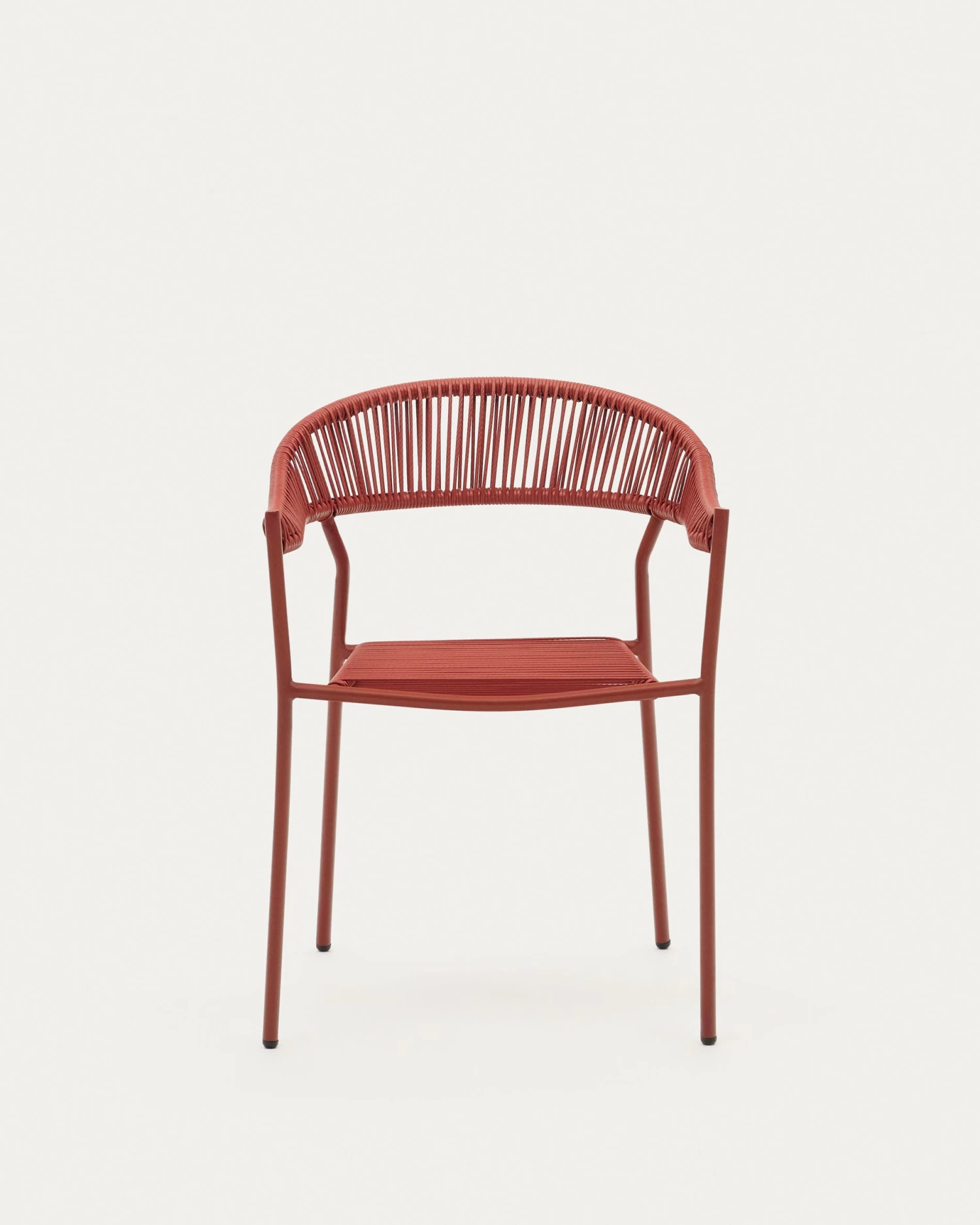 Futadera Stackable Outdoor Chair In Terracotta Synthetic Cord And Terracotta Painted Steel | Kave Home 10 Futadera Stackable Outdoor Chair In Terracotta Synthetic Cord And Terracotta Painted Steel | Kave Home - Image 8