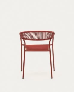 Futadera Stackable Outdoor Chair In Terracotta Synthetic Cord And Terracotta Painted Steel | Kave Home 21 Futadera Stackable Outdoor Chair In Terracotta Synthetic Cord And Terracotta Painted Steel | Kave Home -Quality Furniture Store J0600043FF86 1V05