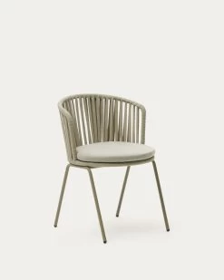 Saconca Outdoor Chair Made With Cord And Green Galvanised Steel | Kave Home