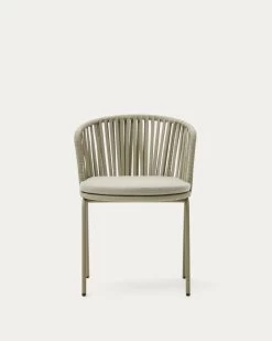 Saconca Outdoor Chair Made With Cord And Green Galvanised Steel | Kave Home -Quality Furniture Store J0600046JJ12 1V04