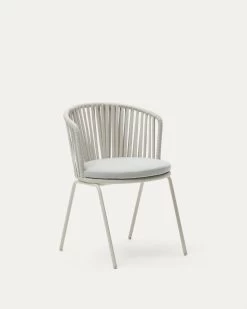 Saconca Outdoor Chair With Cord And Grey Galvanised Steel | Kave Home